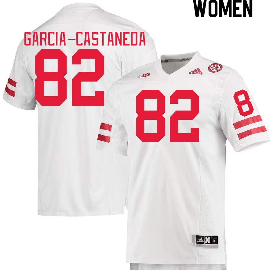 Women #82 Isaiah Garcia-Castaneda Nebraska Cornhuskers College Football Jerseys Stitched Sale-White